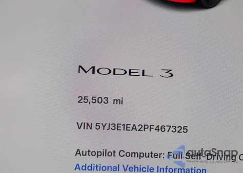 2023 Tesla Model 3 Rear-Wheel Drive z USA, uszkodzony, nr VIN 5YJ3E1EA2PF467325